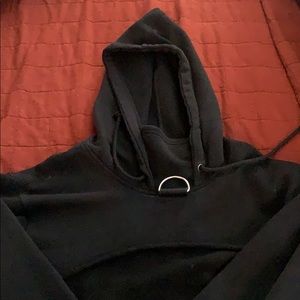 Black crop hoodie